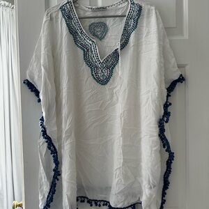 Buddy Basics White and Blue Embroidered Garment